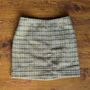 J. Crew Gold and Brown Tweed Pencil Skirt